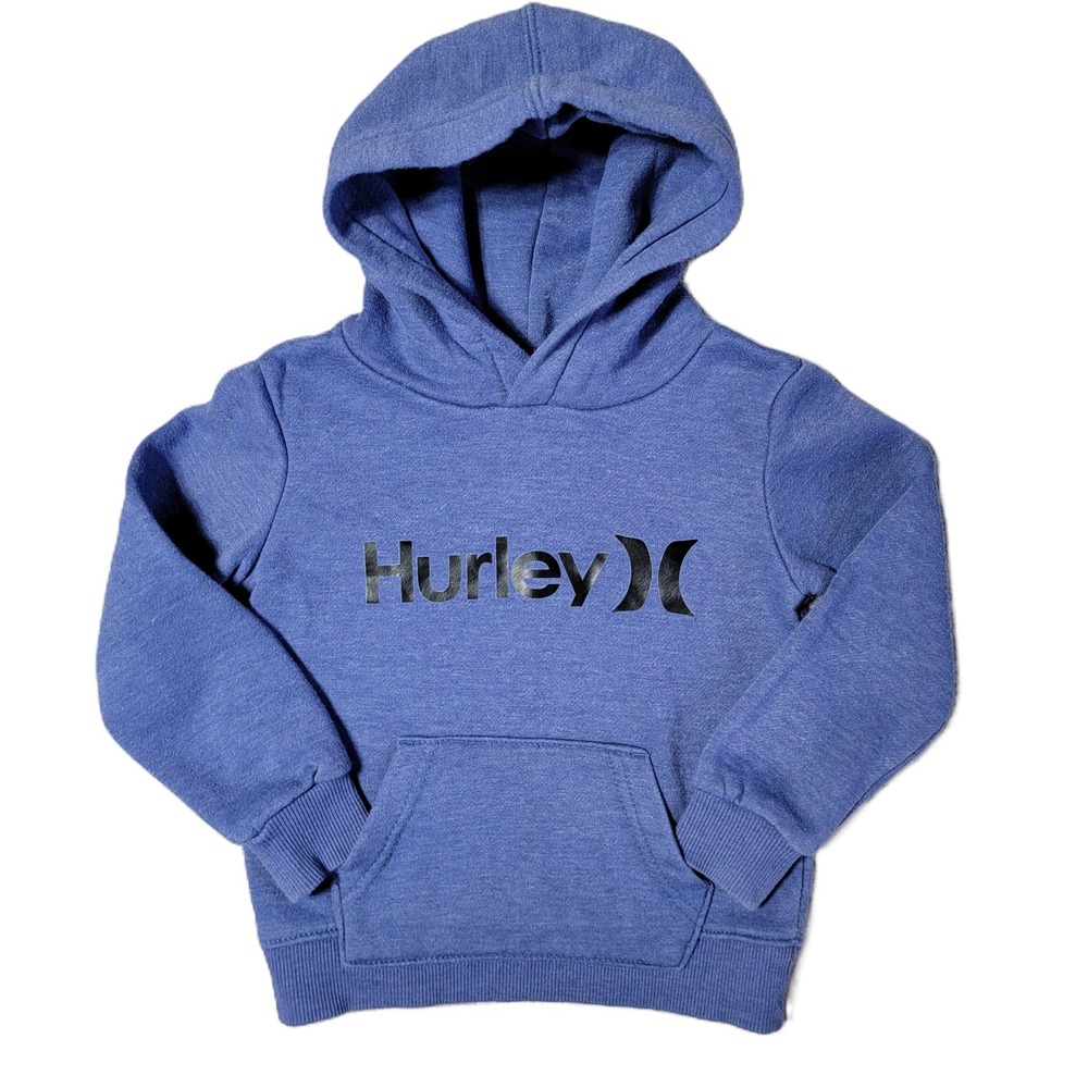 Hurley Kids Hoodie Blue 2T Pullover Long Sleeve Cotton Blend Hooded Sweatshirt